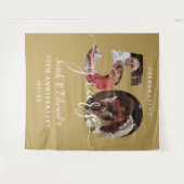 Tenture Gold 50th Mariage Anniversary 2 Photo fond (Devant (Horizontal))