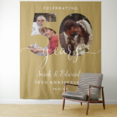 Tenture Gold 50th Mariage Anniversary 2 Photo fond (En situation)