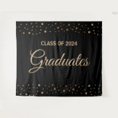 Tenture Gold Black Class of 2024 Graduates toile de fond (Devant (Horizontal))