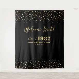Tenture Gold & Black Confetti Classe Reunion Party