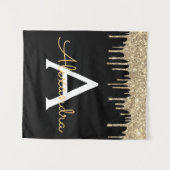 Tenture Gold Black Parties scintillant de luxe Glam Monogr (Devant (Horizontal))