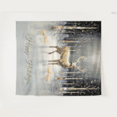 Tenture Gold Christmas Reindeer Holiday Backdrop (Devant (Horizontal))