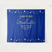 Tenture Gold Class of 2021 Royal Blue backdrop graduation (Devant (Horizontal))