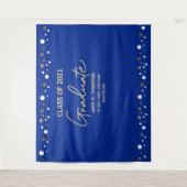 Tenture Gold Class of 2021 Royal Blue backdrop graduation (Devant)