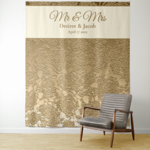 Tenture Gold Classy Moderne Photo Booth Mariage fond