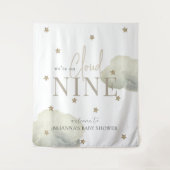 Tenture Gold Cloud 9 Etoiles Aquarelle Baby shower Bienven (Devant)