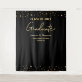 Tenture Gold Confetti Class of 2021 backdrop graduation (Devant)