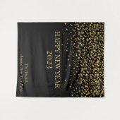 Tenture Gold Confetti Nouvel An Personnalisé (Devant (Horizontal))