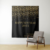 Tenture Gold Confetti Nouvel An Personnalisé (En situation)