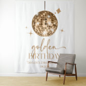 Tenture Gold Disco Ball Golden Anniversaire (En situation)