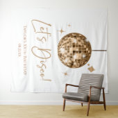 Tenture Gold Disco Ball Let's Disco Anniversaire (En situation (horizontale))