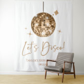 Tenture Gold Disco Ball Let's Disco Anniversaire (En situation)