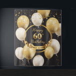 Tenture Gold et Black 60th Birthday Party en arrière-plan<br><div class="desc">Tapisserie Gold et Black 60th Birthday Party en toile de fond. Roses blush ©</div>
