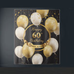 Tenture Gold et Black 60th Birthday Party en arrière-plan<br><div class="desc">Tapisserie Gold et Black 60th Birthday Party en toile de fond. Roses blush ©</div>