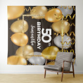 Tenture Gold et noir magnifique cadre d'anniversaire (En situation (horizontale))