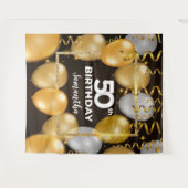 Tenture Gold et noir magnifique cadre d'anniversaire (Devant (Horizontal))