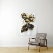 Tenture Gold flower Butterfly with Black Orchid (En situation)