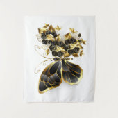 Tenture Gold flower Butterfly with Black Orchid (Devant)