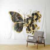 Tenture Gold flower Butterfly with Black Orchid (En situation (horizontale))