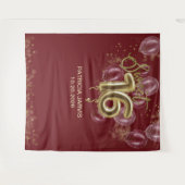 Tenture Gold Foil Sweet 16 Ballons Burgundy Backdrops (Devant (Horizontal))