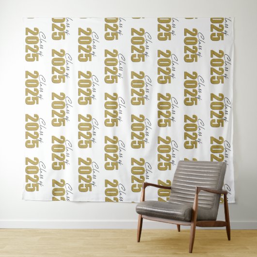 Tenture Gold Glitter Class of 2025 Photo Backdrop (En situation (horizontale))