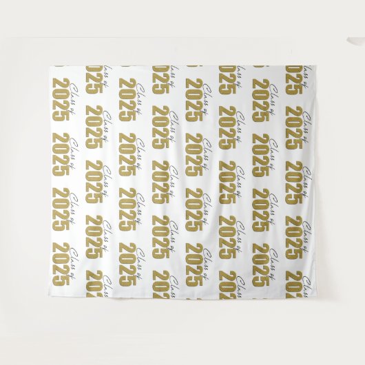 Tenture Gold Glitter Class of 2025 Photo Backdrop (Devant (Horizontal))