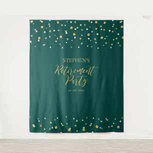 Tenture Gold & Green Confetti Retraite