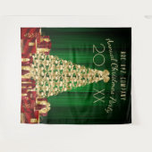 Tenture Gold Green Red Christmas Tree Arbre de Noël (Devant (Horizontal))