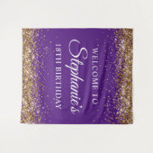 Tenture Gold Parties scintillant Royal Purple 18e annivers (Devant (Horizontal))