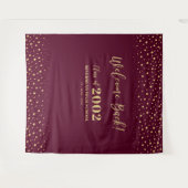 Tenture Gold & Red Confetti Classe Reunion Party (Devant (Horizontal))