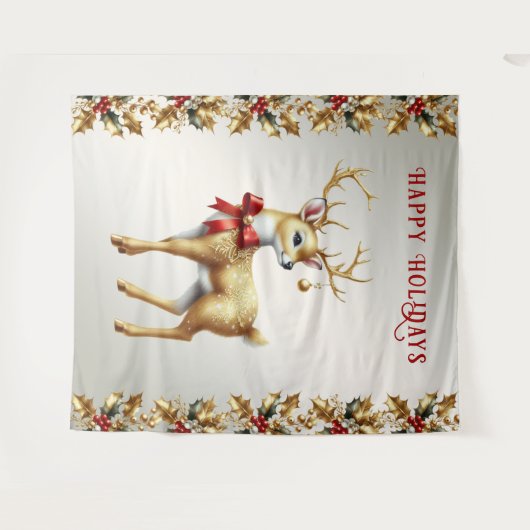 Tenture Gold Reindeer (Devant (Horizontal))