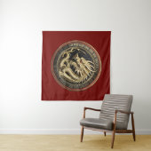 Tenture Gold Sacred Eastern Dragon Medallion (En situation (horizontale))