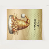 Tenture Gold Santa Hat Holiday (Devant (Horizontal))
