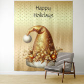 Tenture Gold Santa Hat Holiday (En situation)