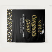 Tenture Gold Script Confetti Congrats Grad Noir fond (Devant (Horizontal))