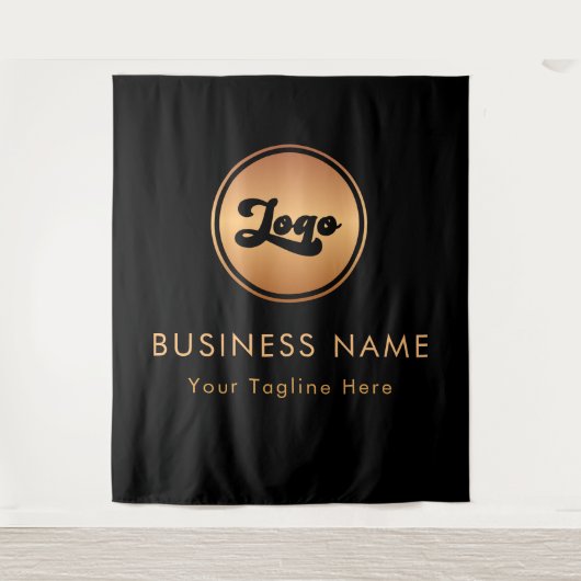 Tenture Gold Small Business Company Logo Black Backdrop (Devant)