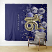 Tenture Gold Sweet 16 ballons Anniversaires Royal Blue fon (En situation (horizontale))