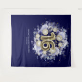 Tenture Gold Sweet 16 ballons Anniversaires Royal Blue fon (Devant (Horizontal))