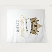 Tenture Gold Tiara Custom Quinceañera Tapestry (Devant (Horizontal))