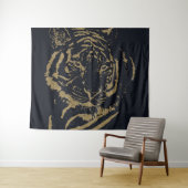 Tenture Gold Tiger noir Design (En situation (horizontale))