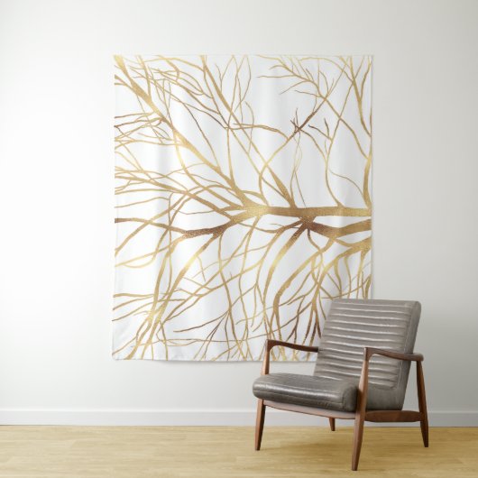 Tenture Gold Tree Silhouette (En situation)