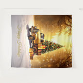 Tenture Gold Truck Christmas Tree Holiday Backdrop (Devant (Horizontal))