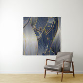 Tenture Gold Wave Lines, Vintage Abstrait. (En situation (horizontale))