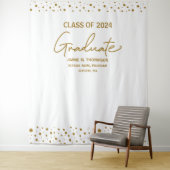 Tenture Gold White Class of 2024 backdrop graduation (En situation)