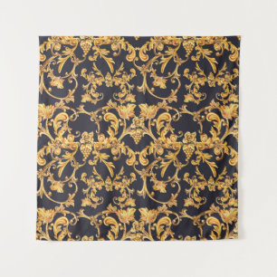 Tenture Golden Baroque, Scroll Feuille Motif.