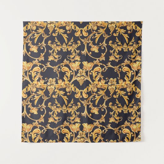 Tenture Golden Baroque, Scroll Feuille Motif. (Devant)