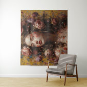 Tenture Golden Bloom Goddess – Large Horizontal Wall Tapes (En situation)