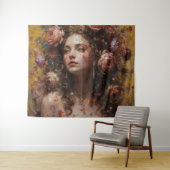 Tenture Golden Bloom Goddess – Large Horizontal Wall Tapes (En situation (horizontale))