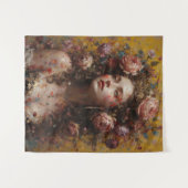 Tenture Golden Bloom Muse – Vertical Wall Tapestry (Devant (Horizontal))