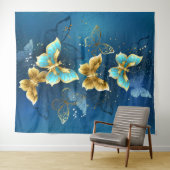 Tenture Golden butterflies (En situation (horizontale))